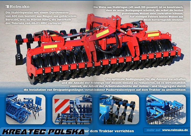 Rolmako Walze aus Stahlringen 48‑53HRC Ø600mm